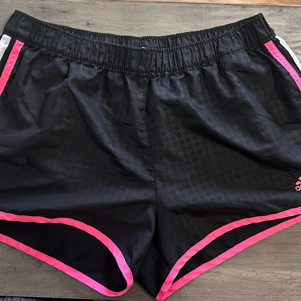 adidas Black and Pink Women's Athletic Shorts